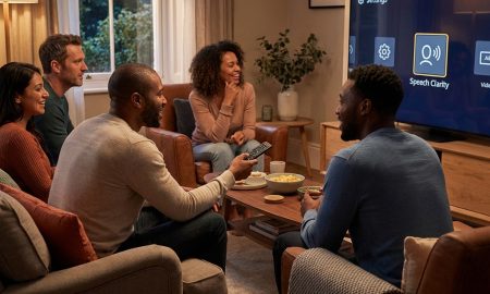 How to watch with a group without missing dialogue: captions, audio modes, and room setup